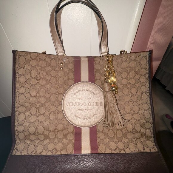 Coach Dempsey Tote 40 in Signature Jacquard with Stripe and Coach Patch - Picture 7 of 7